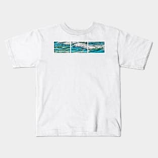 Cresting Waves Triptych Kids T-Shirt